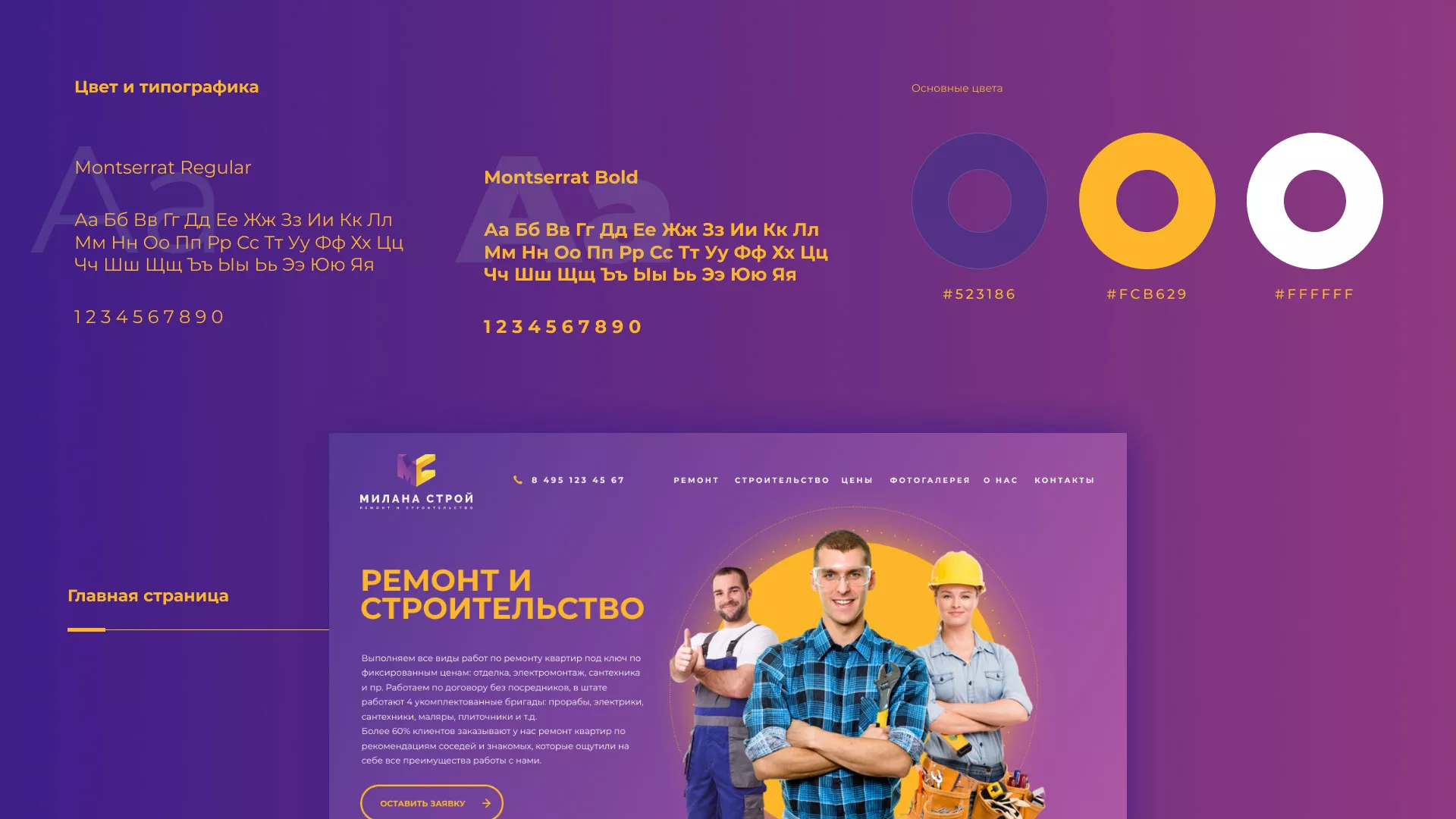 Разработка сайта строительной компании «Милана-Строй» в Яровом